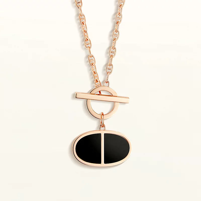 [CharmAmor]CHAINE VERSO BLACK CERAMIC NECKLACE