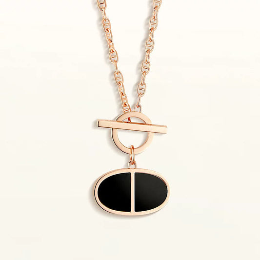 [CharmAmor]CHAINE VERSO BLACK CERAMIC NECKLACE