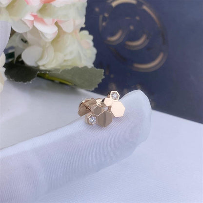 [CharmAmor]BEE LOVE PINK GOLD DIAMOND EARRINGS