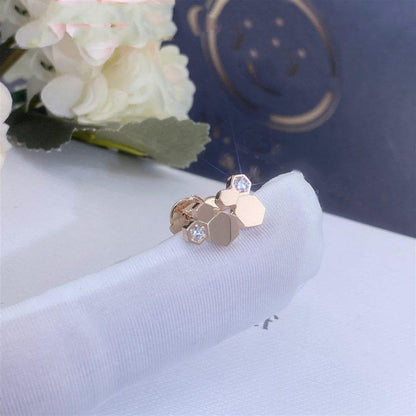 [CharmAmor]BEE LOVE PINK GOLD DIAMOND EARRINGS