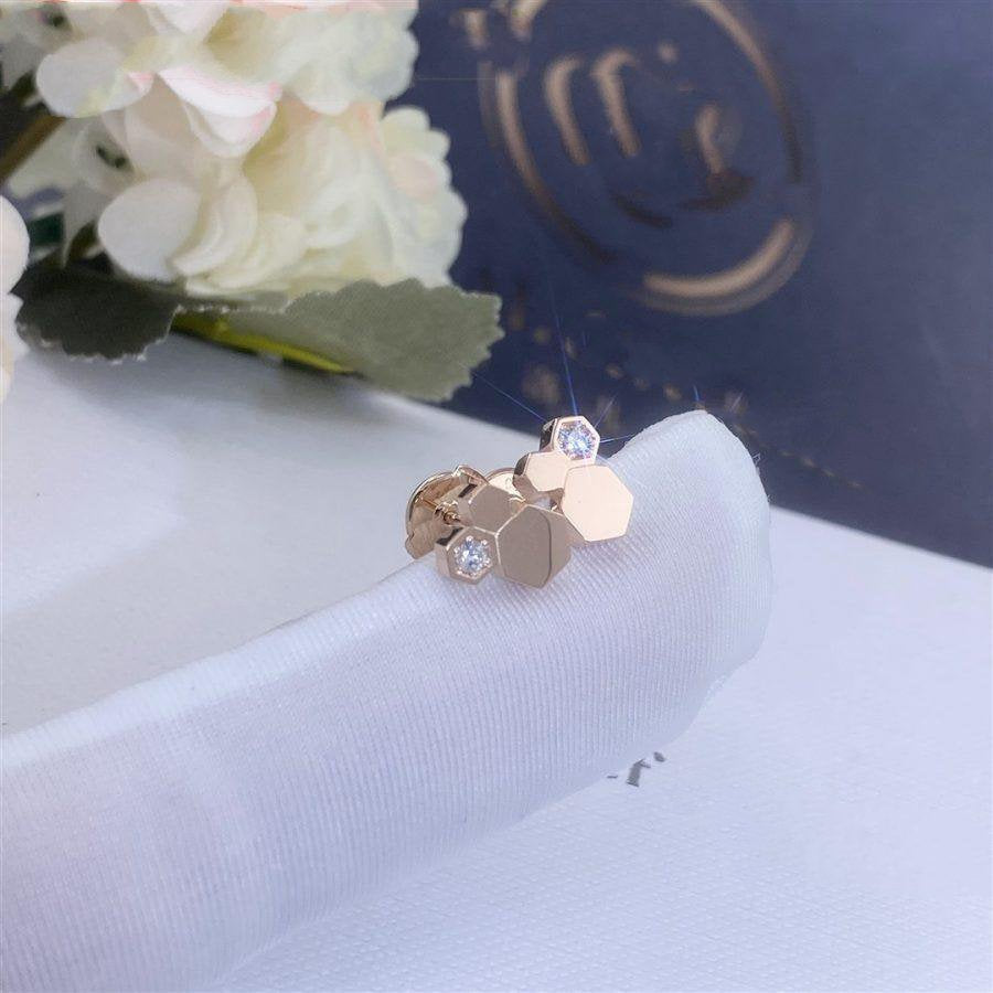 [CharmAmor]BEE LOVE PINK GOLD DIAMOND EARRINGS