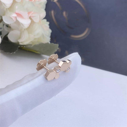 [CharmAmor]BEE LOVE PINK GOLD DIAMOND EARRINGS