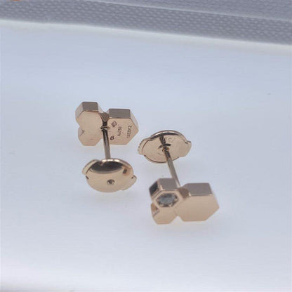 [CharmAmor]BEE LOVE PINK GOLD DIAMOND EARRINGS