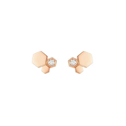 [CharmAmor]BEE LOVE PINK GOLD DIAMOND EARRINGS