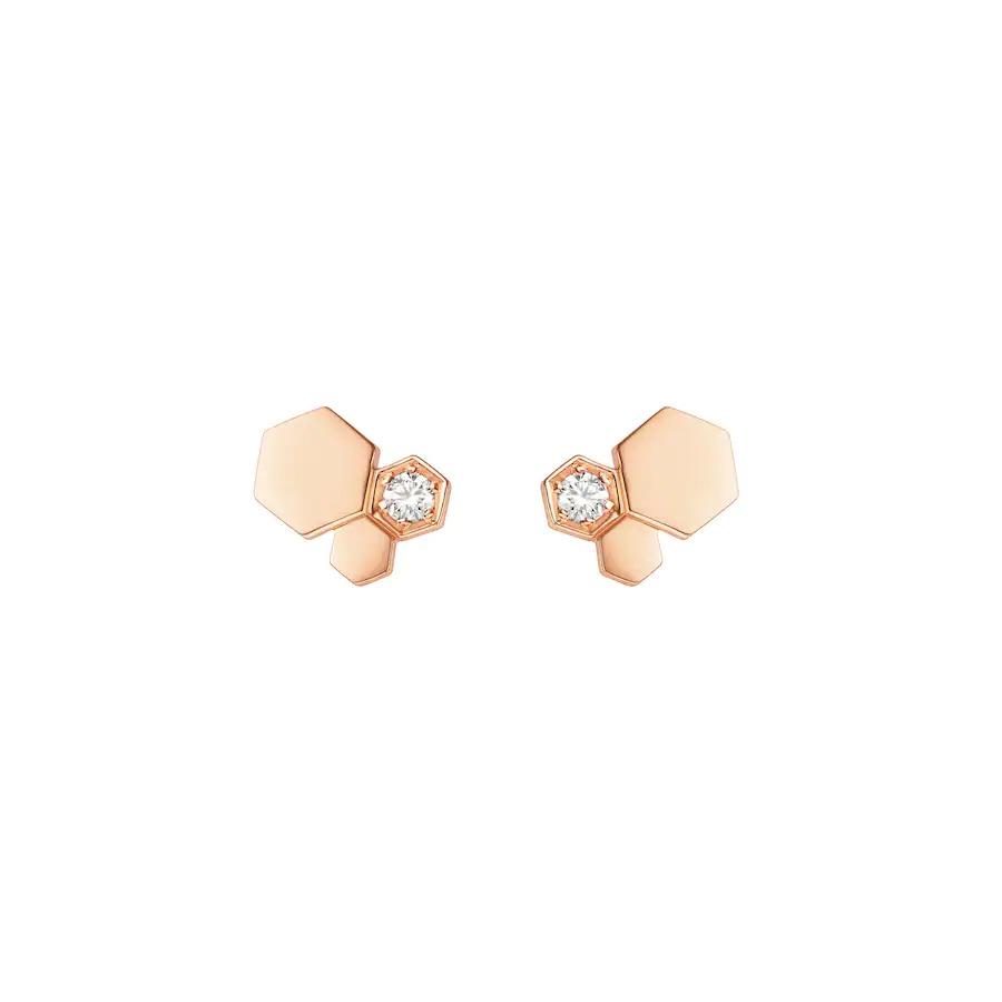[CharmAmor]BEE LOVE PINK GOLD DIAMOND EARRINGS