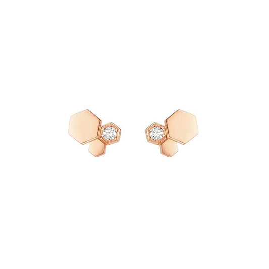 [CharmAmor]BEE LOVE PINK GOLD DIAMOND EARRINGS