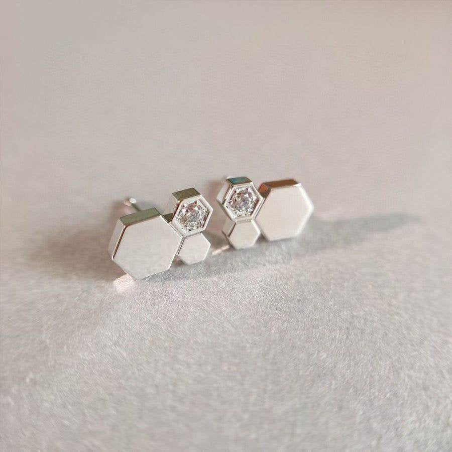 [CharmAmor]BEE LOVE SILVER DIAMOND EARRINGS