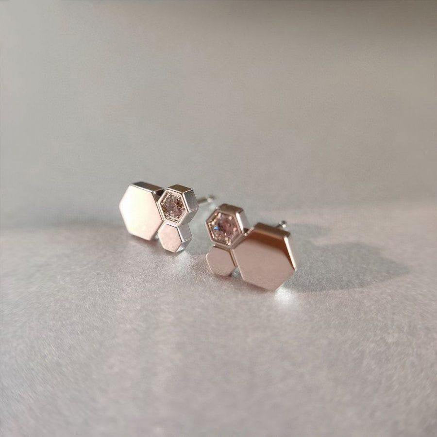 [CharmAmor]BEE LOVE SILVER DIAMOND EARRINGS