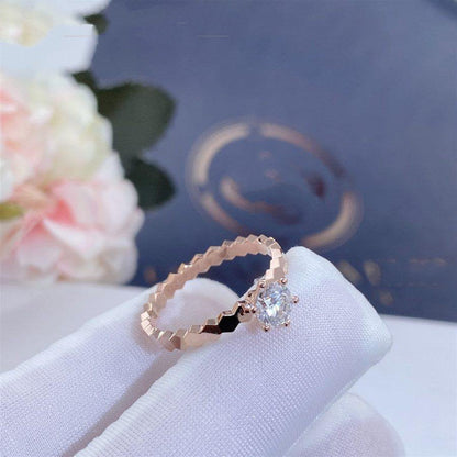 [CharmAmor]BEE LOVE RING PINK GOLD 1 DIAMOND