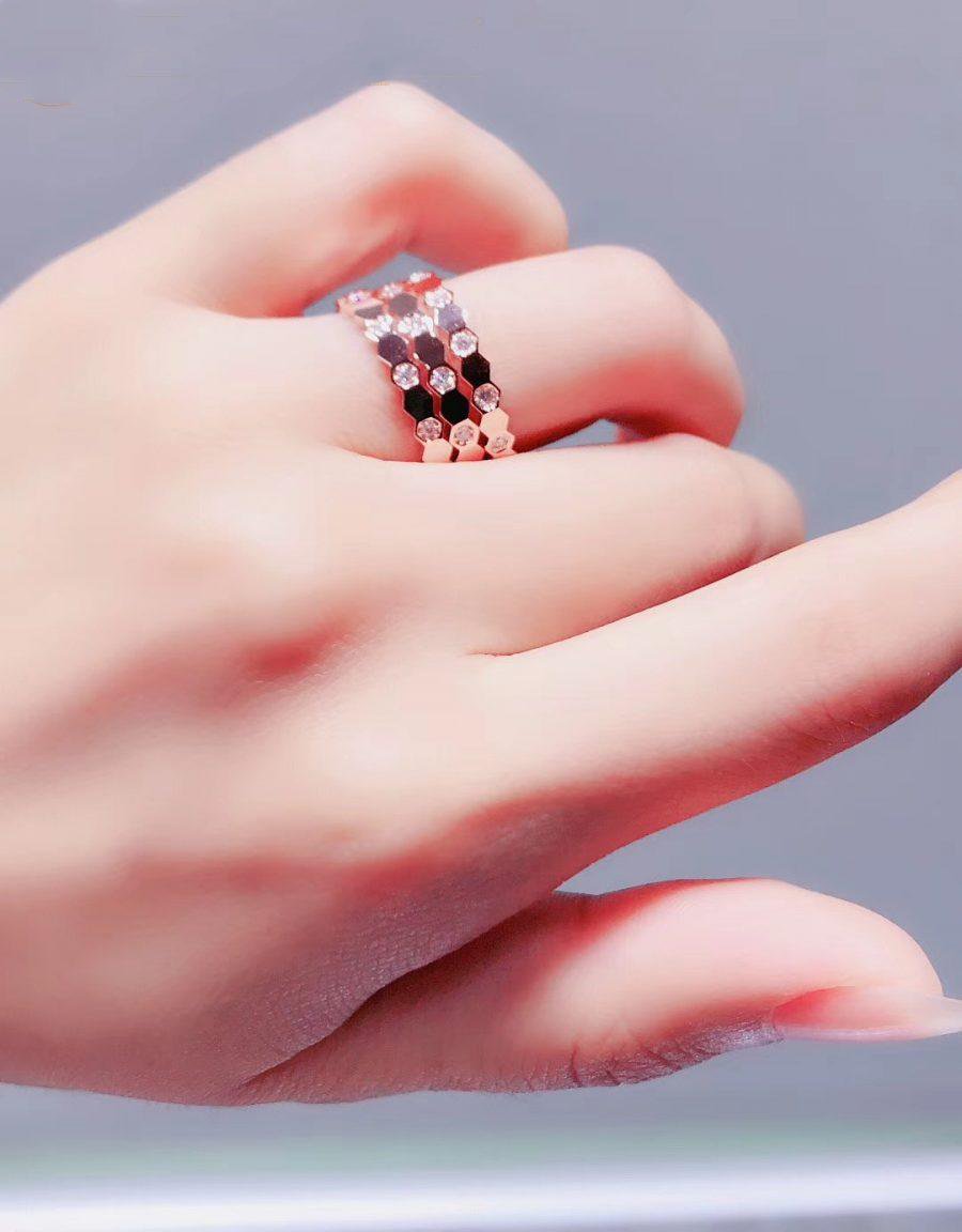 [CharmAmor]BEE LOVE RING PINK GOLD DIAMOND