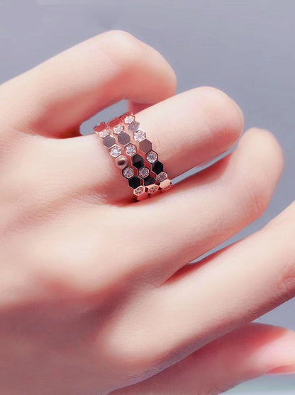 [CharmAmor]BEE LOVE RING PINK GOLD DIAMOND