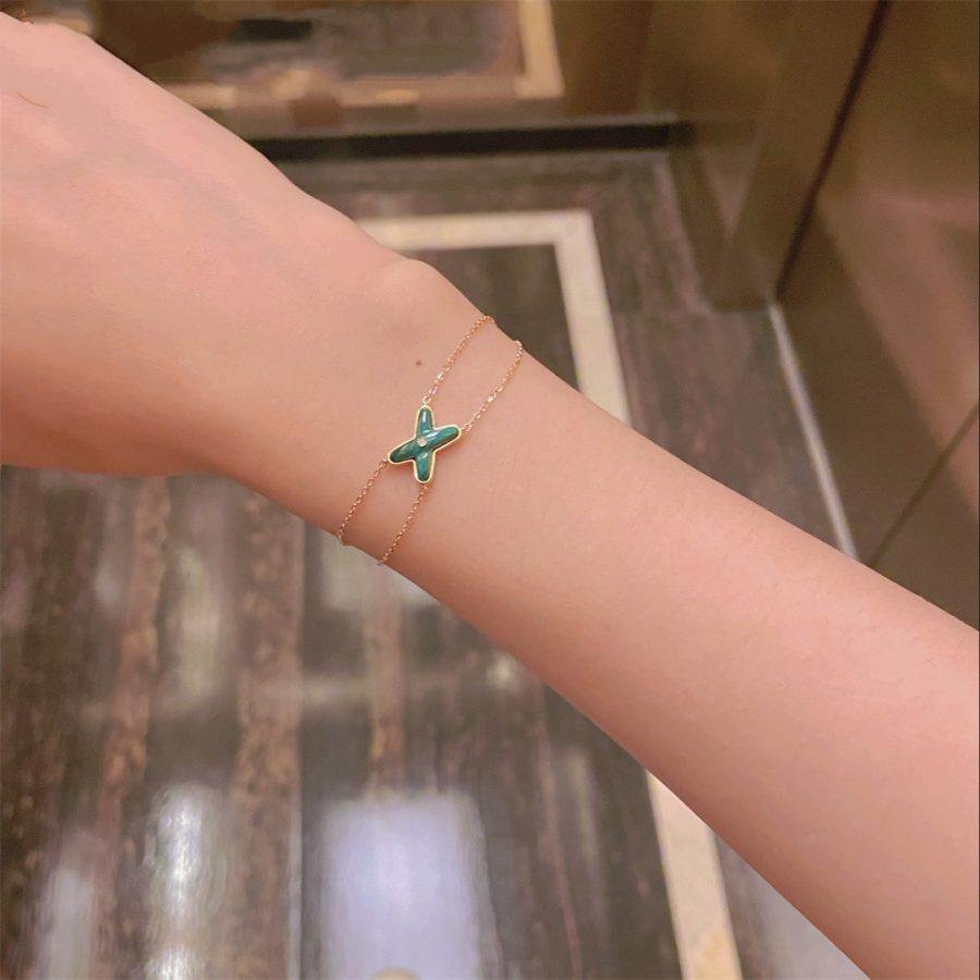 [CharmAmor]JEUX BRACELET MALACHITE PINK GOLD 1 DIAMOND