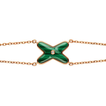 [CharmAmor]JEUX BRACELET MALACHITE PINK GOLD 1 DIAMOND
