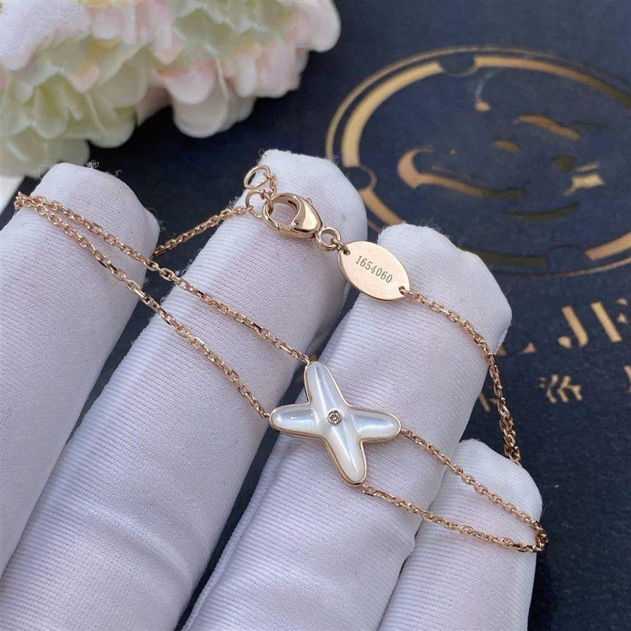 [CharmAmor]JEUX BRACELET WHITE MOP PINK GOLD 1 DIAMOND