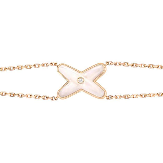 [CharmAmor]JEUX BRACELET WHITE MOP PINK GOLD 1 DIAMOND