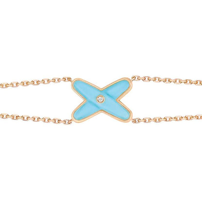 [CharmAmor]JEUX BRACELET TURQUOISE PINK GOLD 1 DIAMOND