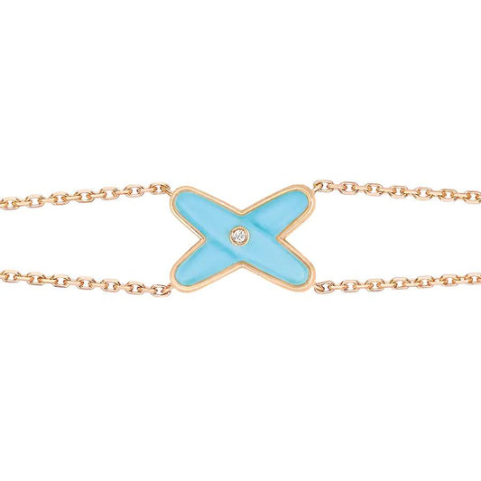 [CharmAmor]JEUX BRACELET TURQUOISE PINK GOLD 1 DIAMOND