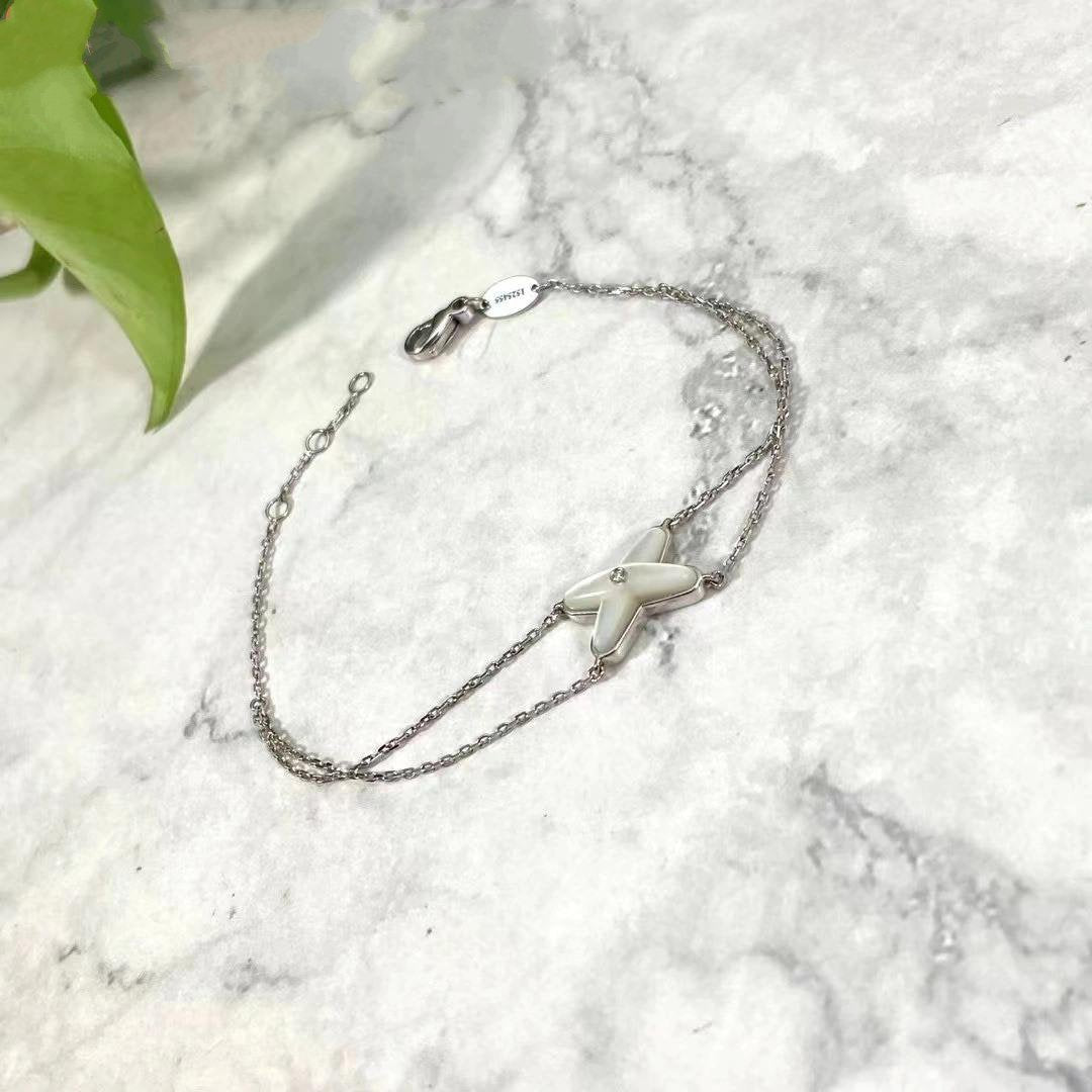 [CharmAmor]JEUX BRACELET WHITE MOP SILVER 1 DIAMOND