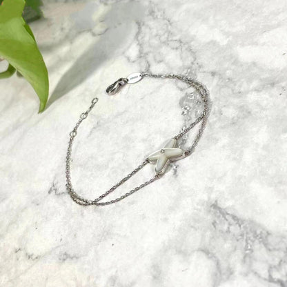 [CharmAmor]JEUX BRACELET WHITE MOP SILVER 1 DIAMOND