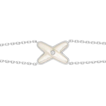 [CharmAmor]JEUX BRACELET WHITE MOP SILVER 1 DIAMOND