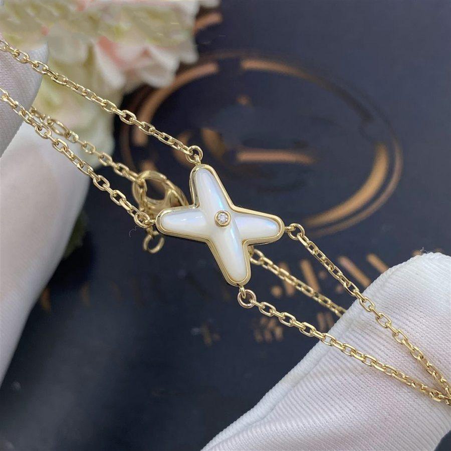 [CharmAmor]JEUX BRACELET WHITE MOP GOLD 1 DIAMOND