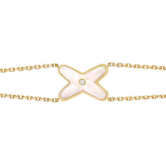 [CharmAmor]JEUX BRACELET WHITE MOP GOLD 1 DIAMOND