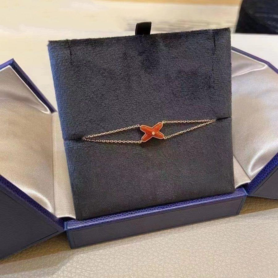 [CharmAmor]JEUX BRACELET CARNELIAN PINK GOLD 1 DIAMOND