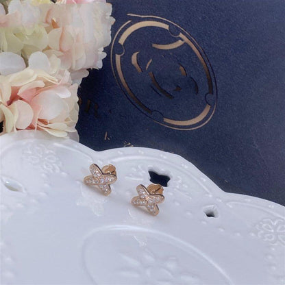 [CharmAmor]JEUX DE PINK GOLD DIAMOND EARRINGS