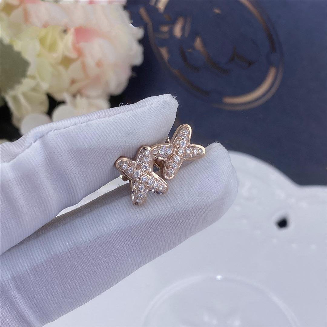 [CharmAmor]JEUX DE PINK GOLD DIAMOND EARRINGS