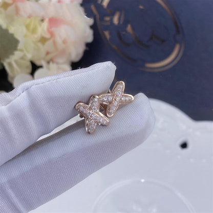 [CharmAmor]JEUX DE PINK GOLD DIAMOND EARRINGS