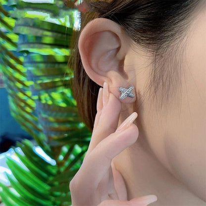 [CharmAmor]JEUX DE SILVER DIAMOND EARRINGS