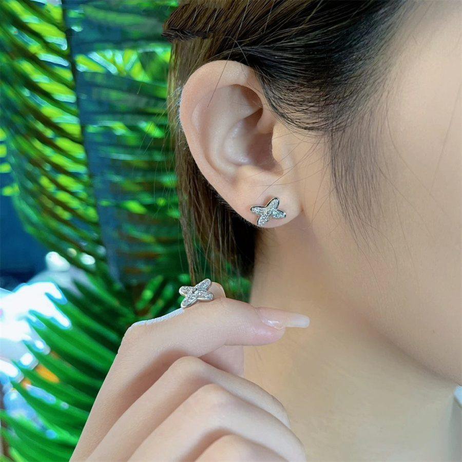 [CharmAmor]JEUX DE SILVER DIAMOND EARRINGS