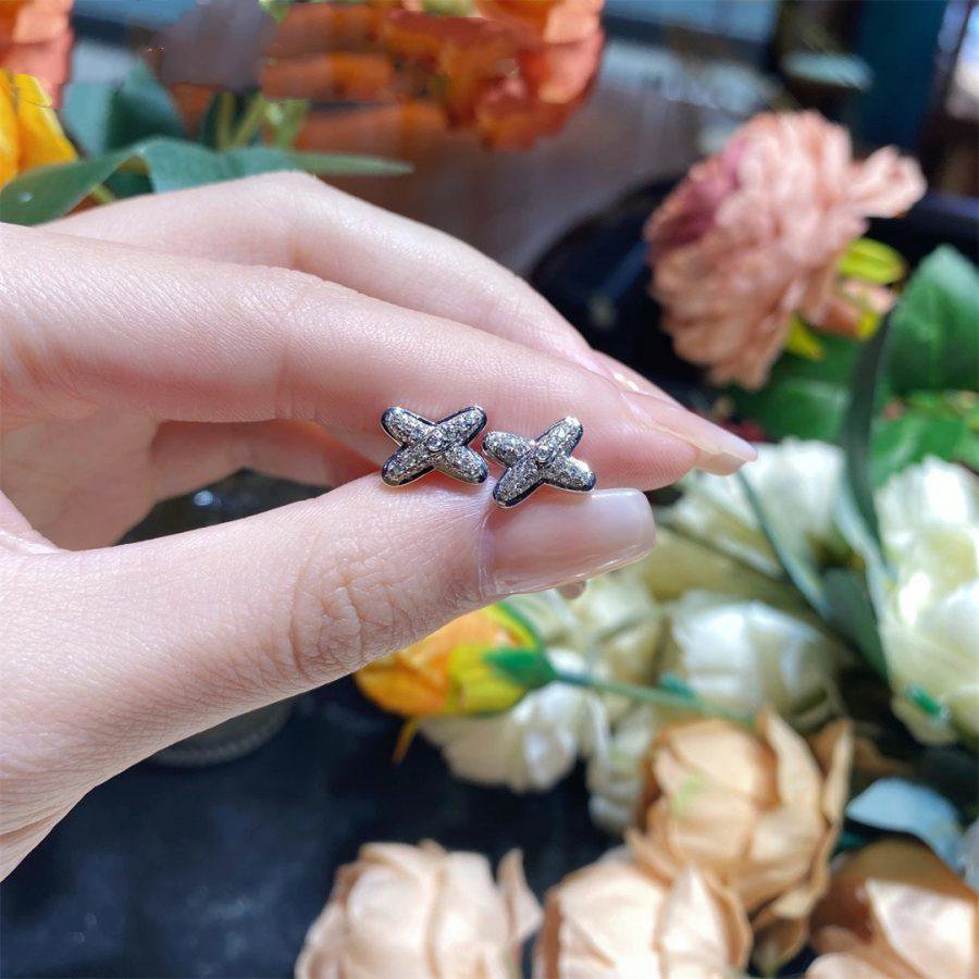 [CharmAmor]JEUX DE SILVER DIAMOND EARRINGS