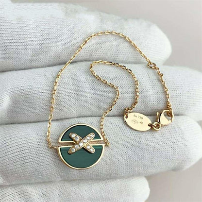 [CharmAmor]JEUX DE BRACELET MALACHITE PINK GOLD DIAMONDS
