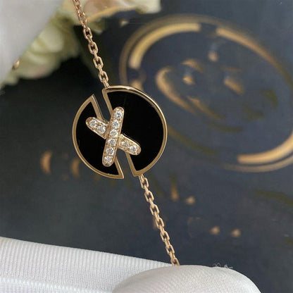 [CharmAmor]JEUX DE BRACELET ONYX PINK GOLD DIAMOND