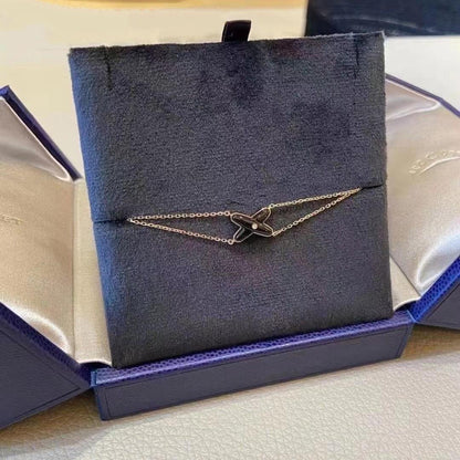 [CharmAmor]JEUX BRACELET ONYX PINK GOLD 1 DIAMOND