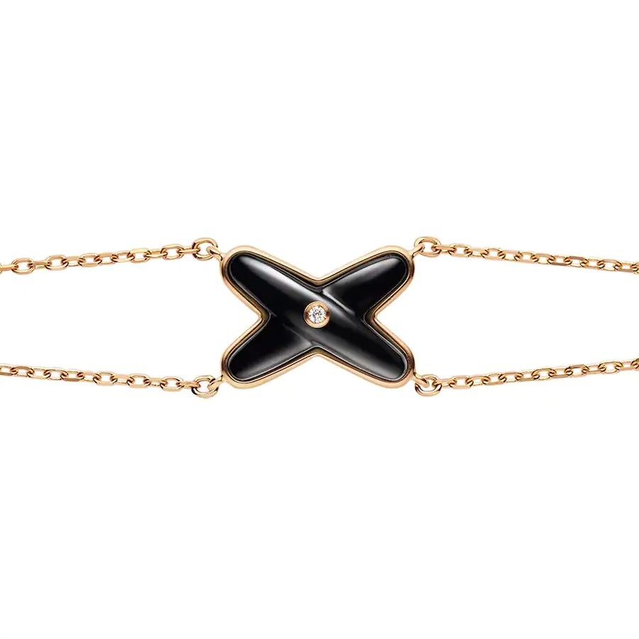 [CharmAmor]JEUX BRACELET ONYX PINK GOLD 1 DIAMOND