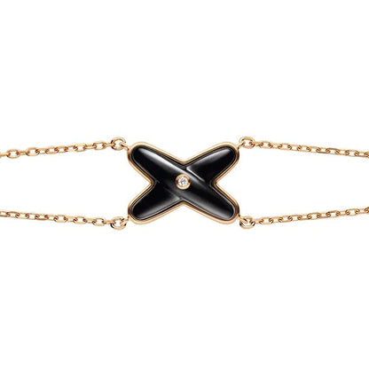 [CharmAmor]JEUX BRACELET ONYX PINK GOLD 1 DIAMOND
