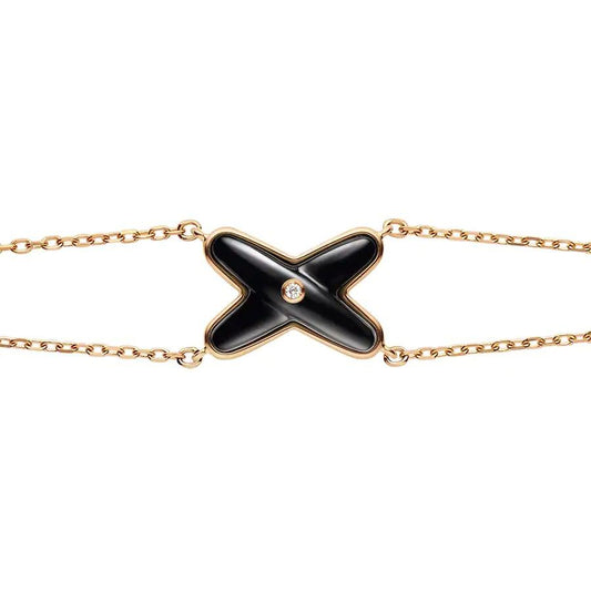 [CharmAmor]JEUX BRACELET ONYX PINK GOLD 1 DIAMOND