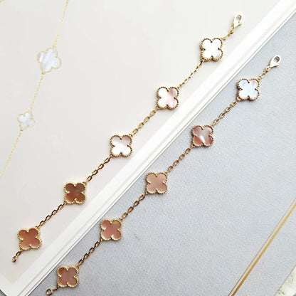 [CharmAmor] CLOVER 5 MOTIFS  PINK MOP BRACELET COLLECTION