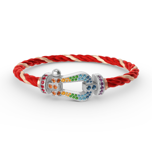 [CharmAmor]FORC LARGE HORSESHOE  COLORED DIAMOND BRACELET SILVER
