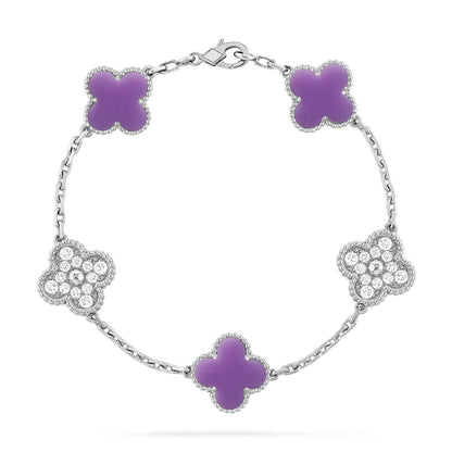 [CharmAmor] CLOVER 5 MOTIF LIGHT PURPLE BRACELET COLLECTION