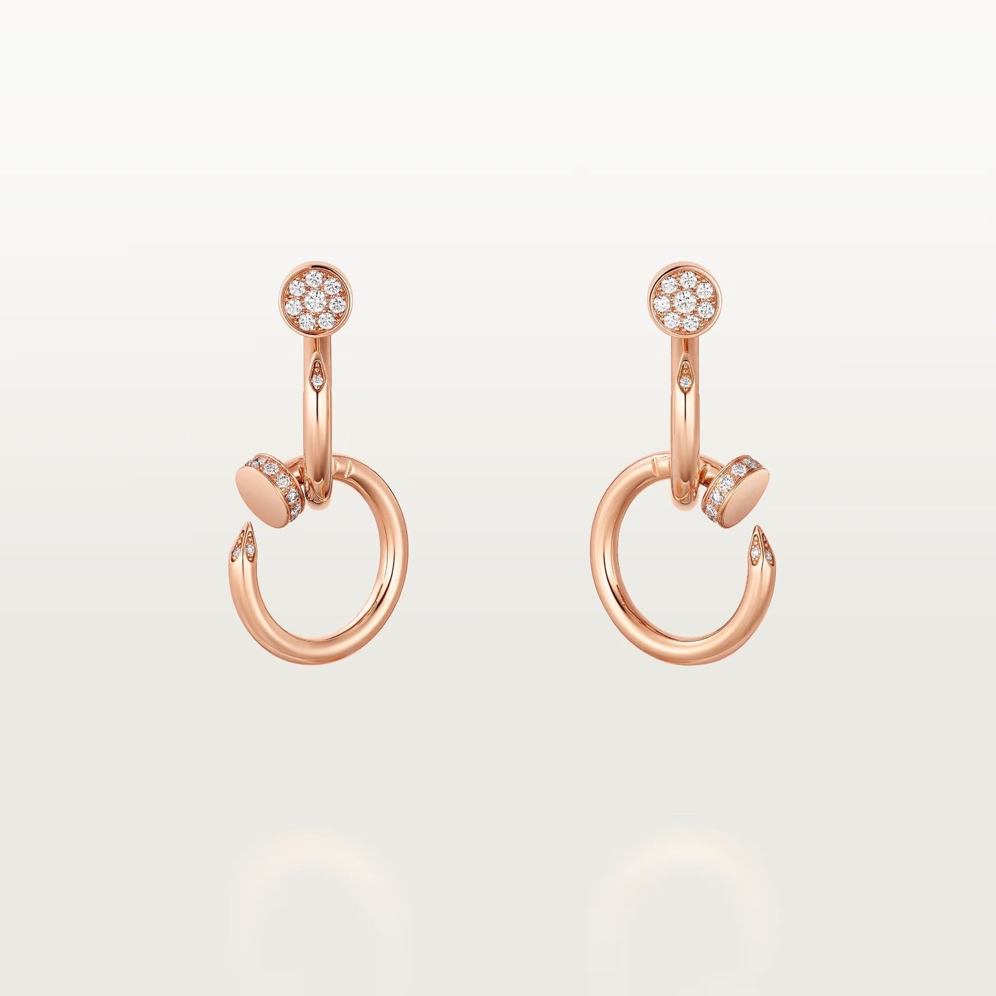 [CharmAmor]JUSTE HALF DIAMOND DOUBLE EARRINGS
