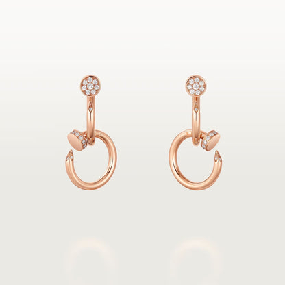 [CharmAmor]JUSTE HALF DIAMOND DOUBLE EARRINGS