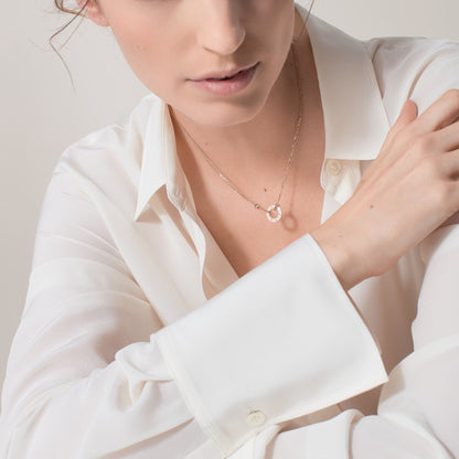 [CharmAmor]LOVE NECKLACE 16MM 2 DIAMONDS
