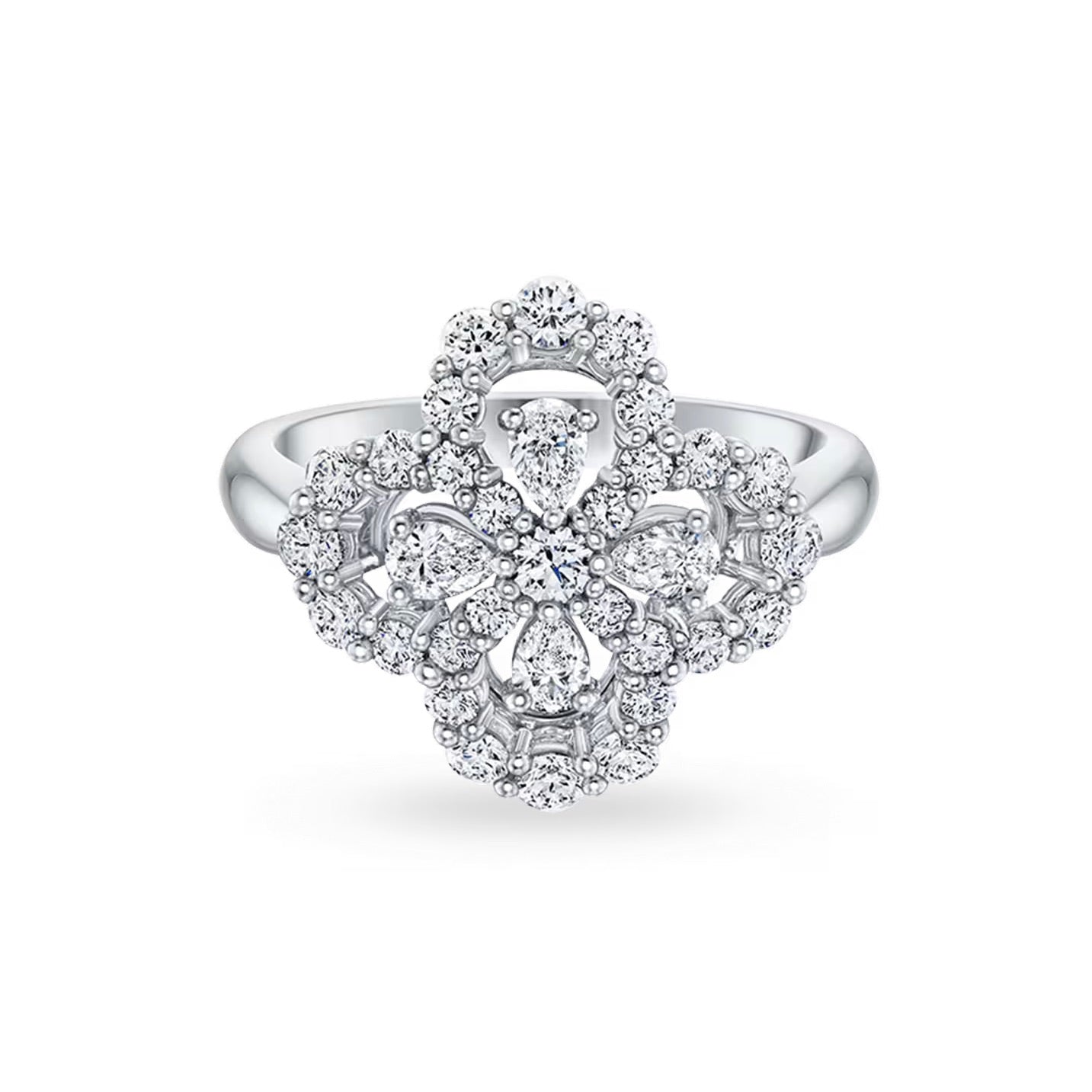 [CharmAmor]LOOP RING FULL MOTIF DIAMOND 16MM SILVE