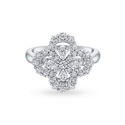 [CharmAmor]LOOP RING FULL MOTIF DIAMOND 16MM SILVE