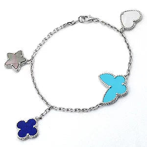 [CharmAmor]LUCKY SPRING SILVER BRACELET 4 MOTIF