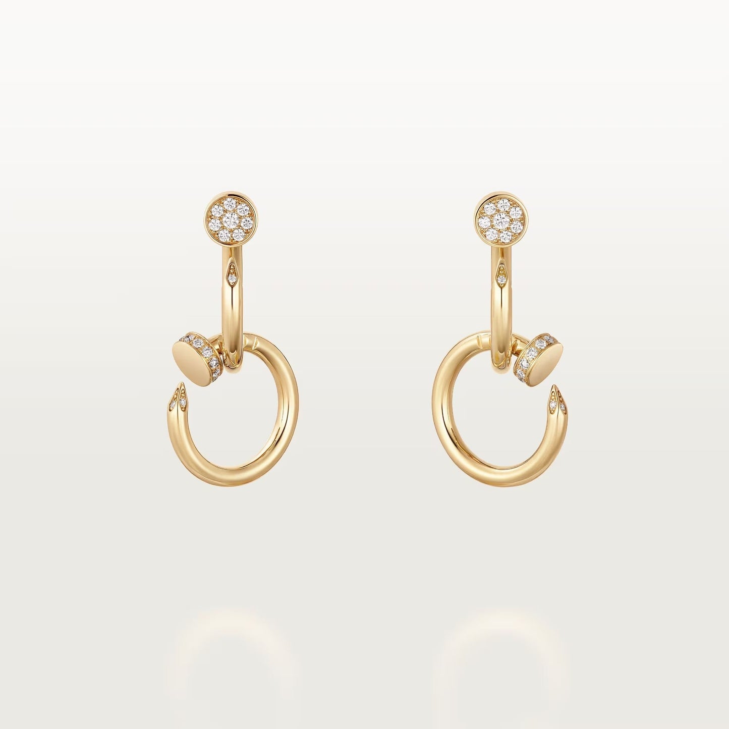 [CharmAmor]JUSTE HALF DIAMOND DOUBLE EARRINGS