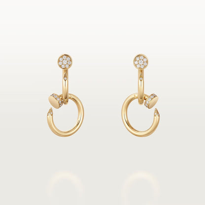 [CharmAmor]JUSTE HALF DIAMOND DOUBLE EARRINGS